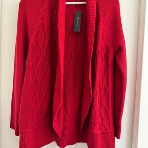 Talbots Vibrant Red Cardigan  Med Sweater nwt